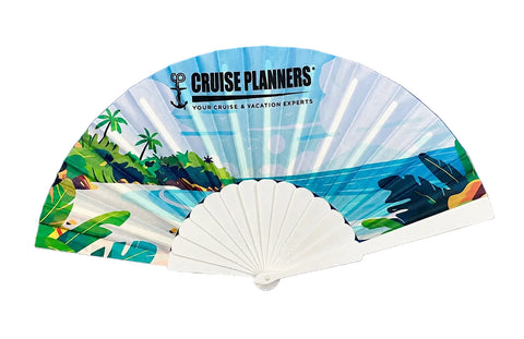 Plastic Handle Folding Fabric Fan